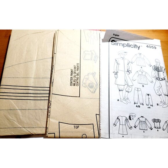 Simplicity Sewing Pattern 4059 Men's Renaissance Costume Sizes S-XL Uncut - Picture 9 of 9